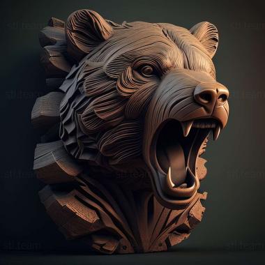 3D model aggressive bearrs muzzle (STL)